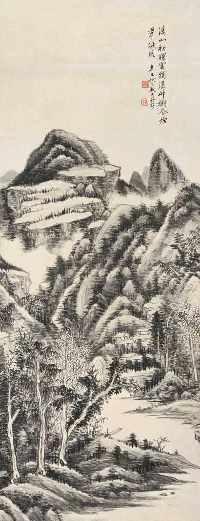 吴彭 辛丑（1901年）作 山水 镜心